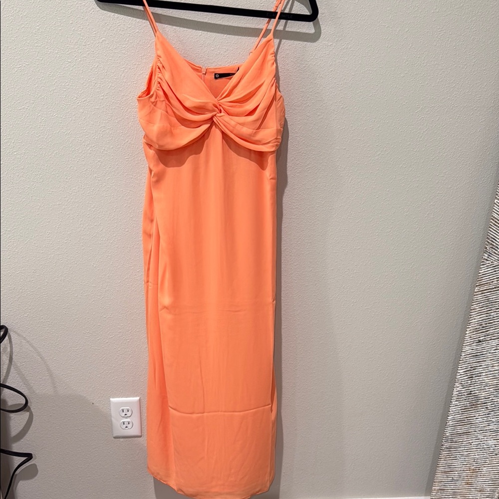 Krisa Vibrant Orange Knot Dress